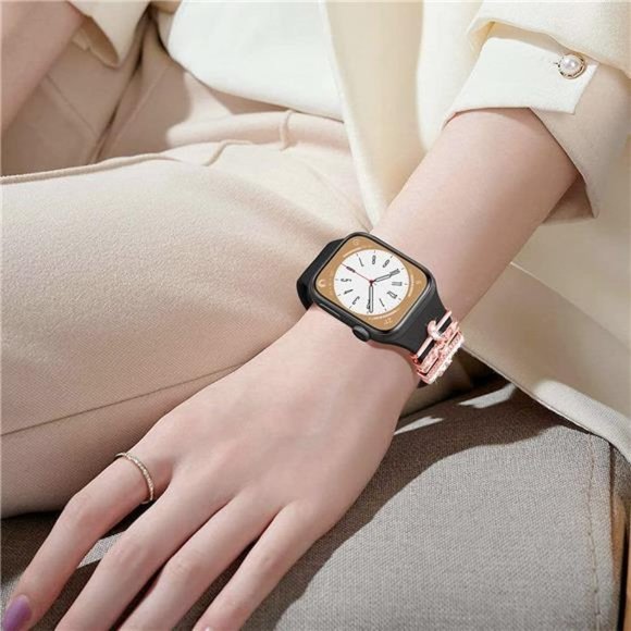 NEW Black Apple Watch Band with Charms - Picture 6 of 6